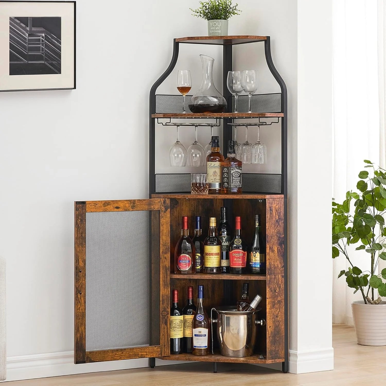 5-Tier Corner Wine Rack