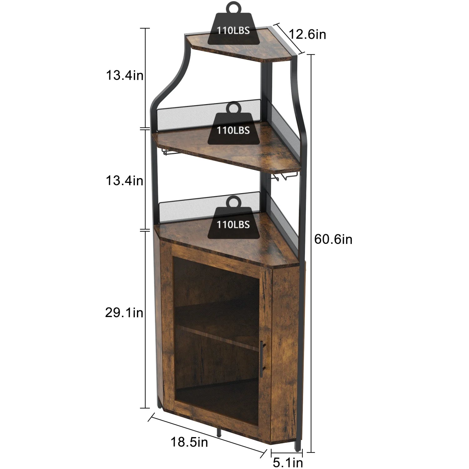 5-Tier Corner Wine Rack